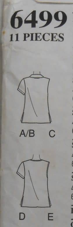 NEW LOOK PATTERNS 6499 SET OF TOPS  SIZE 12-24 COMPLETE-CUT TO 12