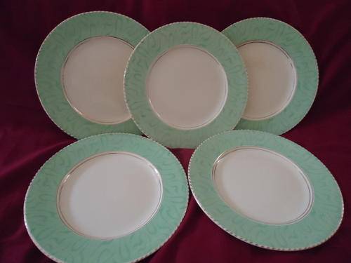 Circa 1930's BURLEIGH WARE BALMORAL FIVE FISH PLATES-Excellent Condition