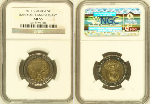 2 X AU55 - 2011 SARB - 90th ANNIVERSARY - SARB - BID PER COIN