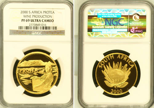 YES !!!PF69UC NGC GRADED! 2000 WINE PRODUCTION GOLD - 1oz
