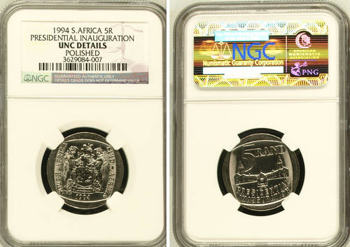 3 X AU58 - NGC GRADING (POLISHED) 1994 INAUGURATION R5 COIN - BID PER COIN