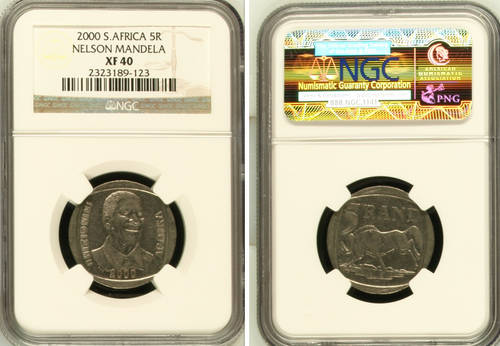 XF40 - VERY RARE ! - NGC GRADING - VERY RARE GRADE - 2000 MANDELA R5 COIN