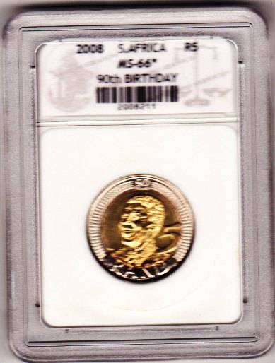 @@ MS66 STAR - RARE SACGS GRADED - MADELA BIRTH DAY 2008 R5 COIN - SEE DETAIL BELOW @@