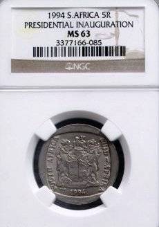@@ MS63 - NGC GRADING - 1994 INAUGURATION R5 COIN @@