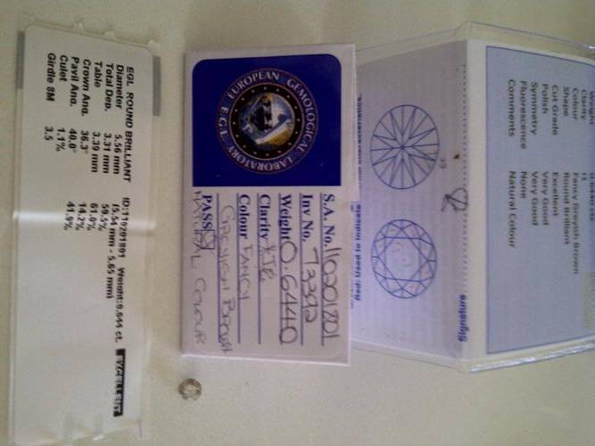 0.6440Cts Brilliant Round Diamond EGL CERTIFIED