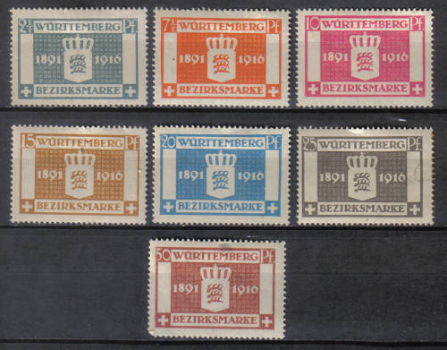 GERMANY WURTTEMBERG 1916 ISSUE Mi#123/29 & Mi# 144/49 TWO FULL SET MINT* C/V R540.00 LOOK SCANS X2