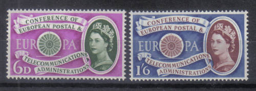 GREAT BRITAIN QEII 1960 ISSUE SG#621/22 FULL SET PHOSPHOR BANDS MINT* LOOK BELOW