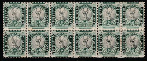 SOUTH AFRICA 1930 OFFICIAL ISSUE SACC#11 WITH VARIETIES "COBWEB & $ FOR S" PLUS OTHERSLOOK BELOW
