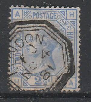 GREAT BRITIAN QV 1881 ISSUE SG#157 2 1/2d PL23 F.U. C/V R510.00 LOOK SCAN