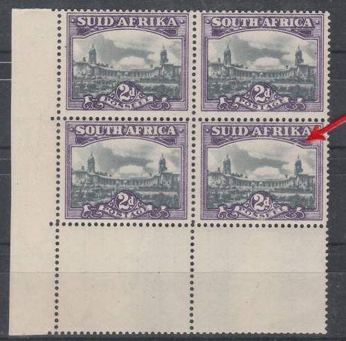SOUTH AFRICA 1941 ISSUE SACC#58a MINT* POSITIONAL BLOCK/VARIETIES SA HAND BOOK C/V R2000.00 +++++
