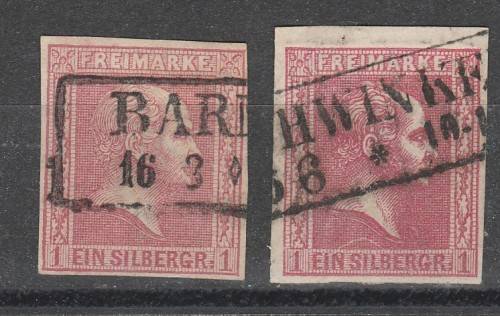 GERMANY CLASSIC STATES PRUSSIA 1858 ISSUE Mi#10a & b F.U. LOOK SCAN