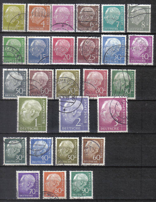 GERMANY BUNDESREPUBLIK HEUSS FULL SETS F.U.  LOOK BELOW!!