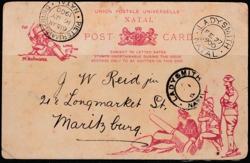 BOER WAR SIEGE OF LADYSMITH SPECIAL CARD NO STAMP FRANKED SCAN X 2
