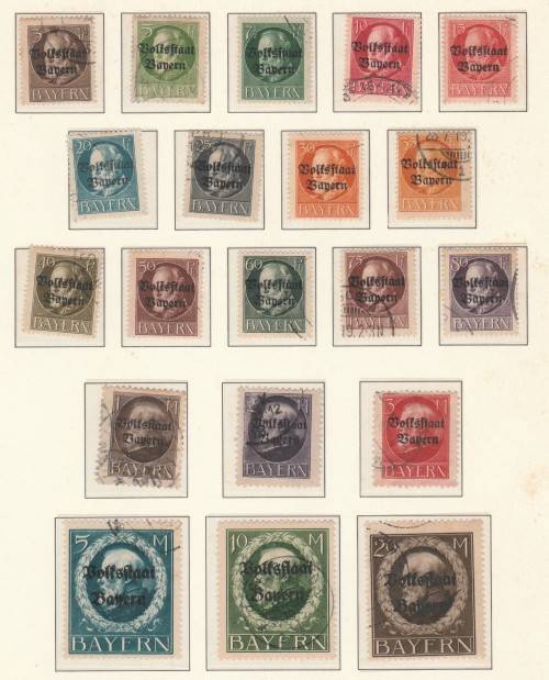 BAVARIA 1919 ISSUE FULL SET F.U. Mi#116IIA/133IA C/VR9,490.00 LOOK SCAN