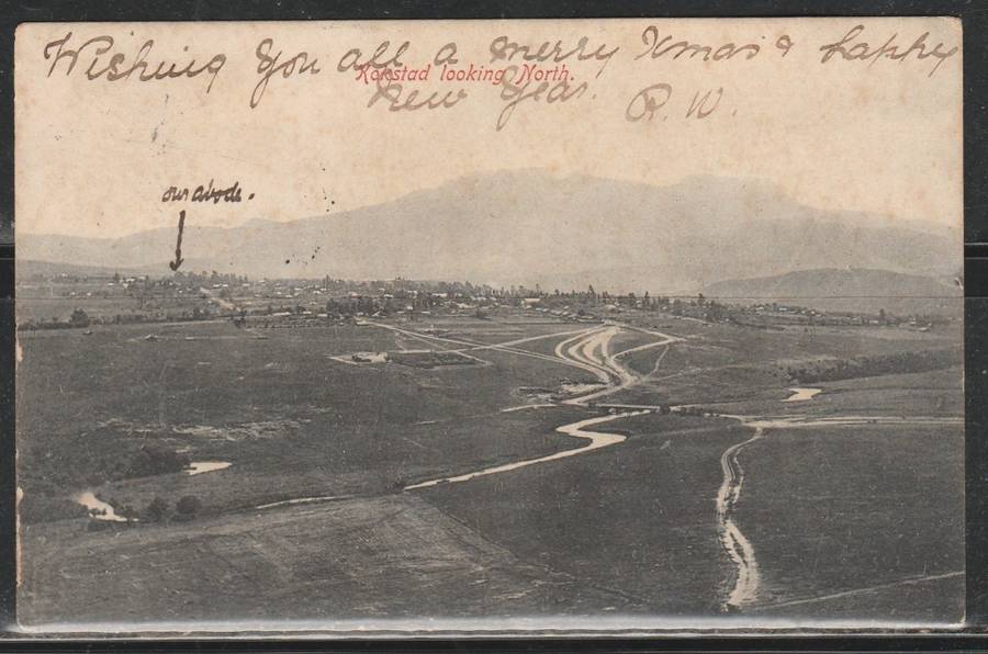 POST CARD SHOWING KOKSTAD LOOKING NORTH INTER-PROVINCIAL LOOK SCAN X 2