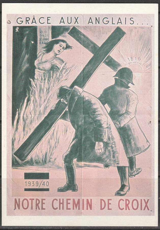 A PICTURE POST CARD THE TRIBULATIONS OF FRANCE ARE LAID AT BRITAINS DOOR