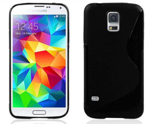 S Line case for Samsung Galaxy S5 I9600(Black) + Screen protector