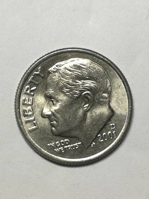 2001D rooseveld dime double die error coin see description for photos