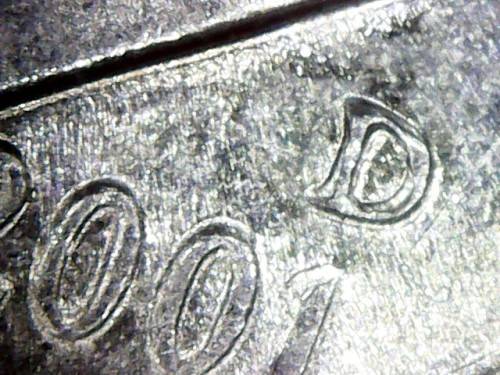 2001D rooseveld dime double die error coin see description for photos