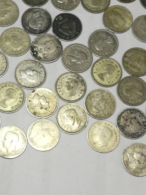 selection 3 pence coin lot union of sa 47 coins and one rhodesia and nyasaland 3 pence silver ..
