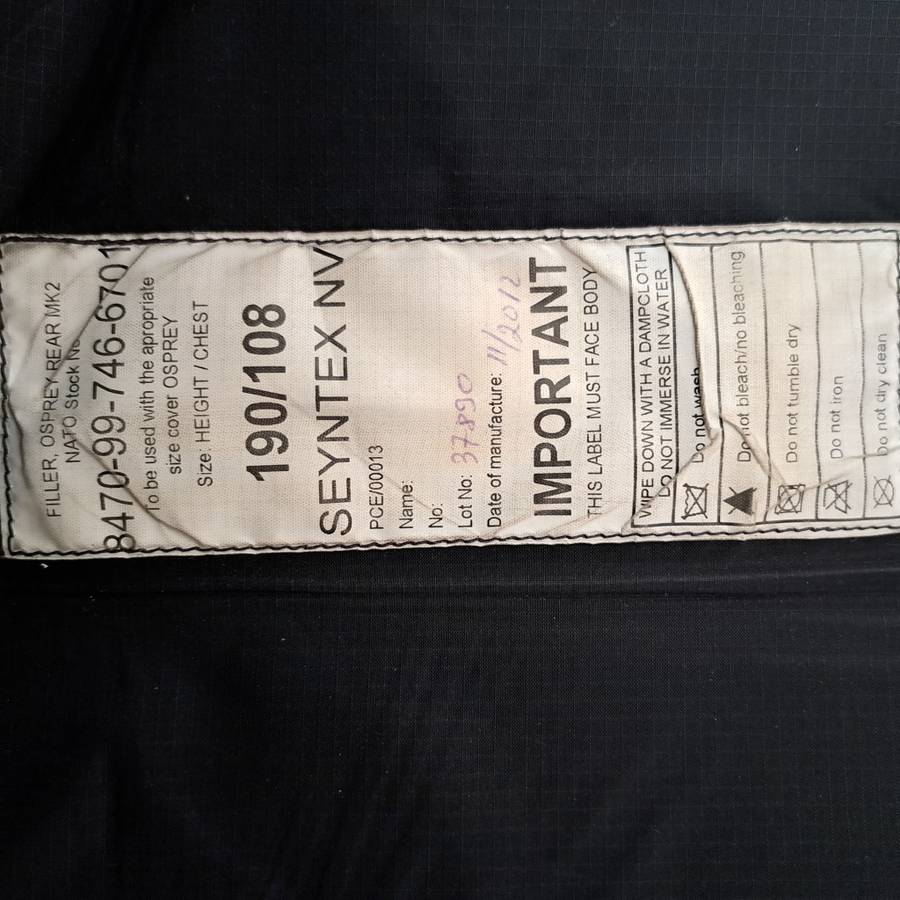 British MTP Osprey body armour cover with soft fillers