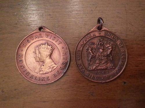 2 1947 South African Royal Visit Commemorative Medals - Bid per Medal!