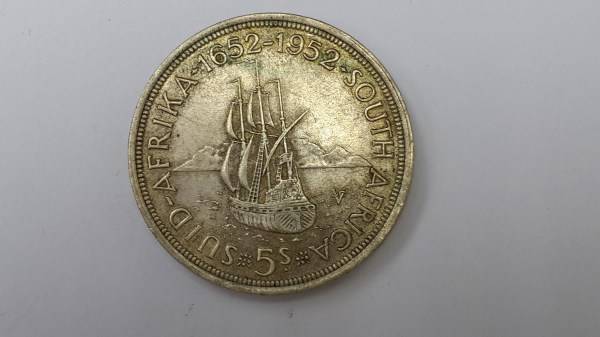 1652 - 1952 South African Silver 5 Shillings Coin!