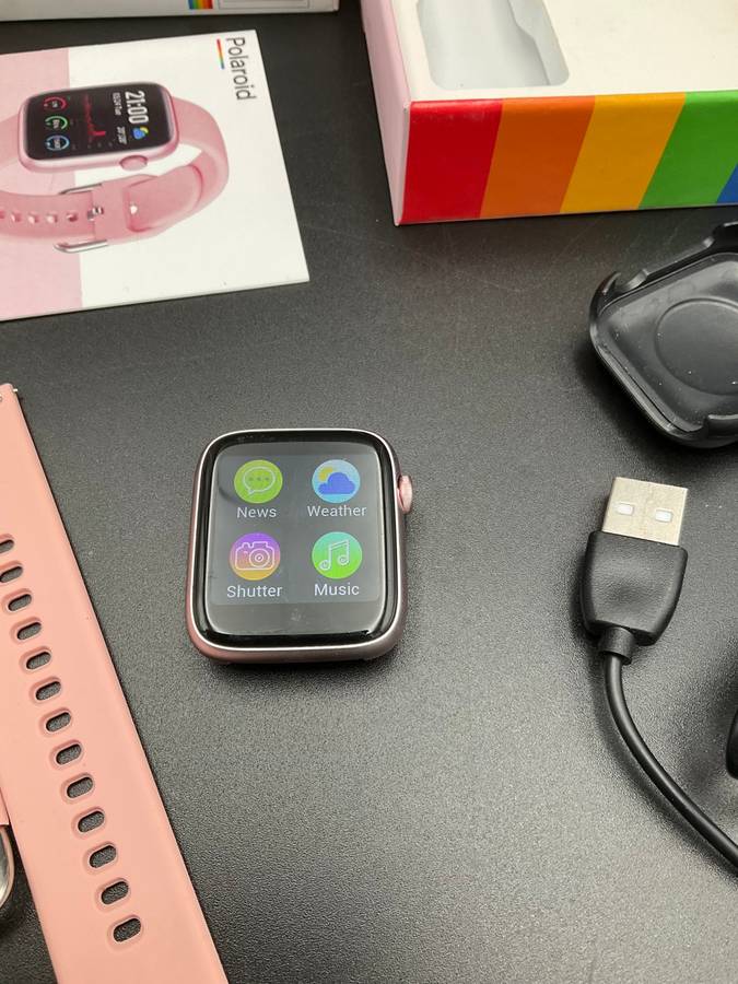 Polaroid Fit Square Full Touch Active Fitness Watch Pink ( Opened Box)