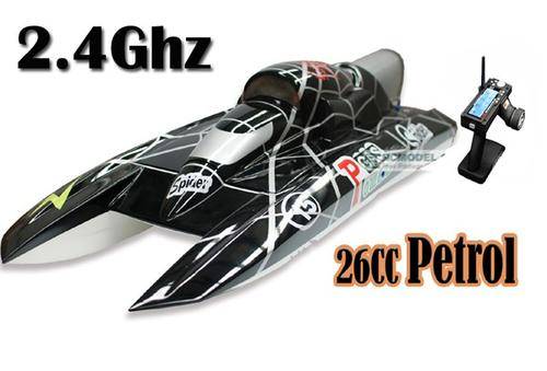 Black spider petrol boat R/C