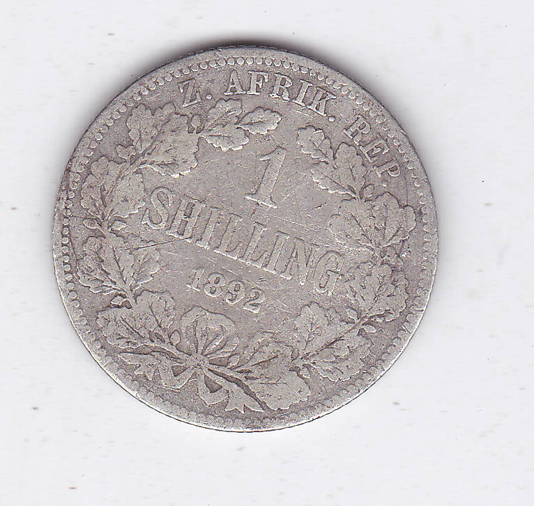 ZAR  KRUGER 1 SHILLING 1892