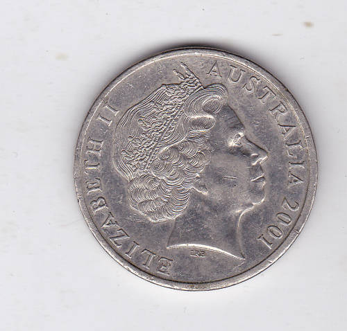AUSTRALIA 20 CENTS SIR DONALD BRADMAN 2001