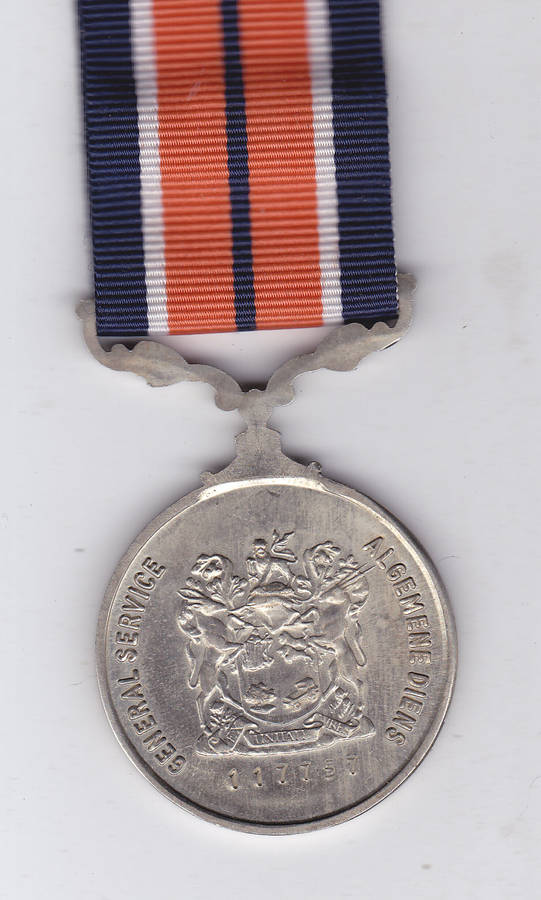 SADF GENERAL SERVICE MEDAL FULL SIZE WITH RIBBON - 117757