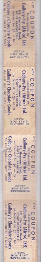 CADBURY-FRY (AFRICA) HD 3/4 D TOKEN FOR CHOCOLATE x12