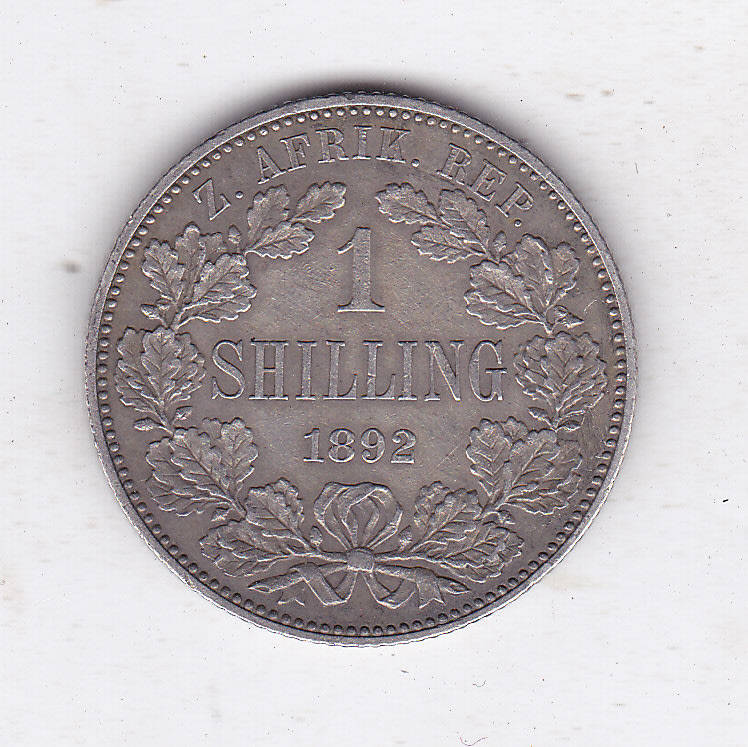 ZAR KRUGER SHILLING 1892 XF