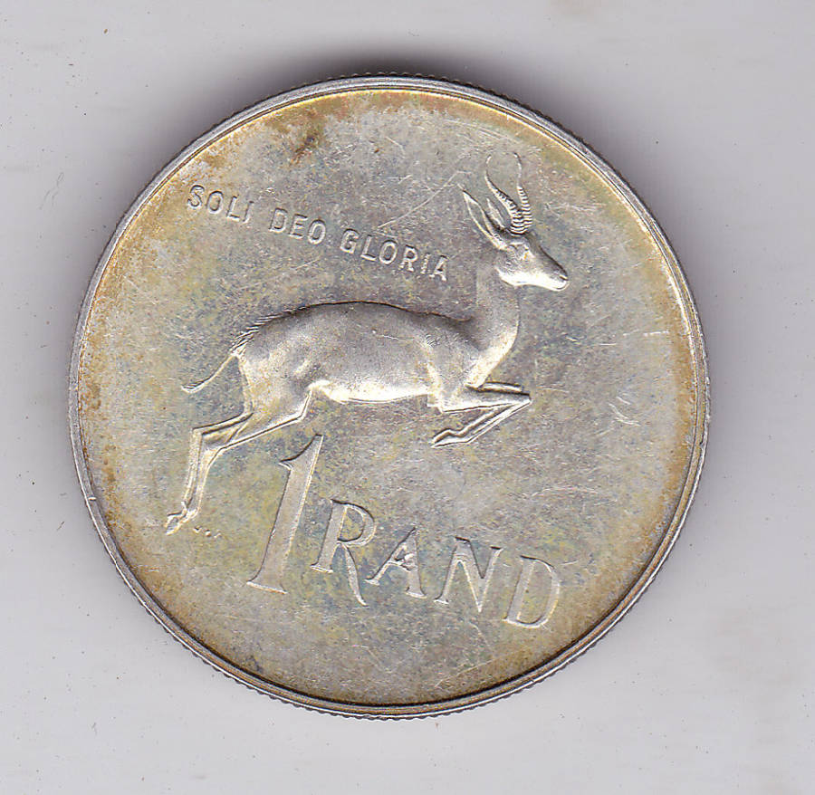 SOUTH AFRICA R1 1965 ENGLISH LEGEND HIGH GRADE