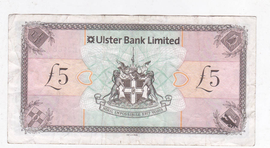 ULSTER BANK 5 POUNDS 2013