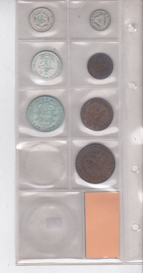 SOUTH AFRICA SET 1947  1/4 D TO 2 SHILLINGS - 6 COINS