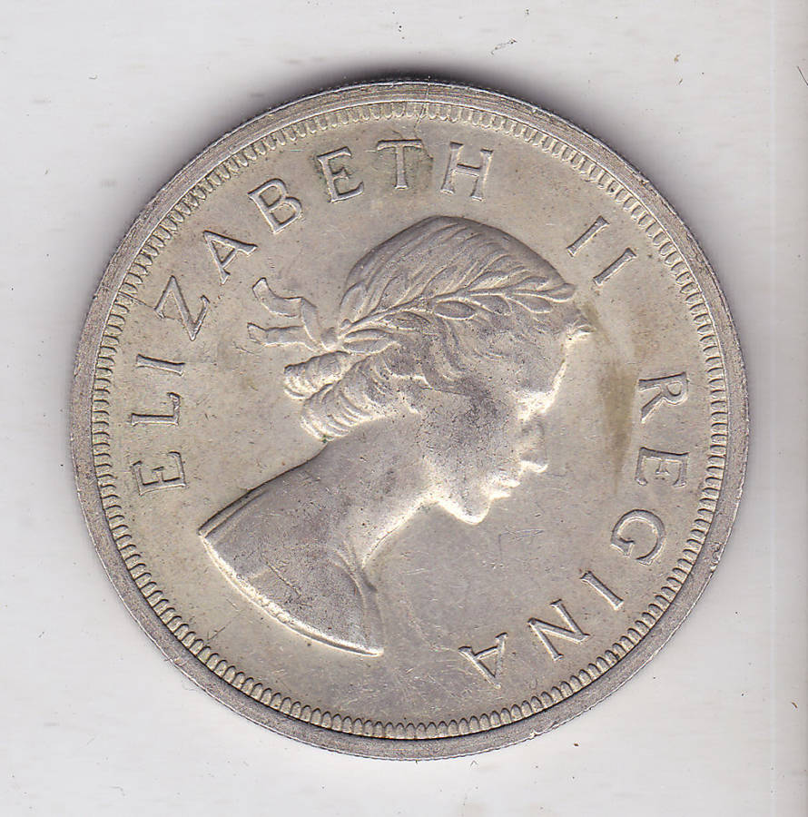 SOUTH AFRICA 5 SHILLINGS 1958 SILVER HIGH GRADE