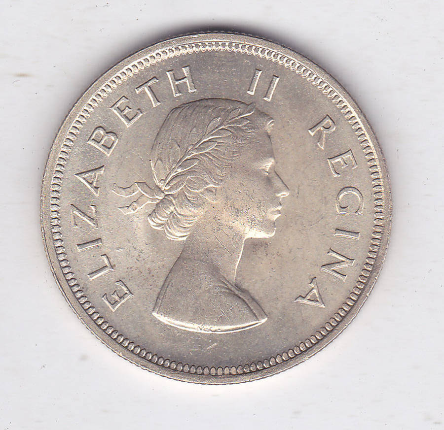 SOUTH AFRICA 2 AND A HALF SHILLINGS 1953 UNC