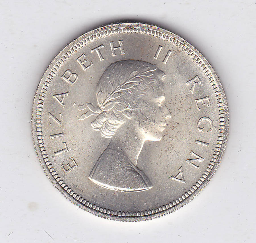SOUTH AFRICA 2 AND A HALF SHILLINGS 1960 UNC