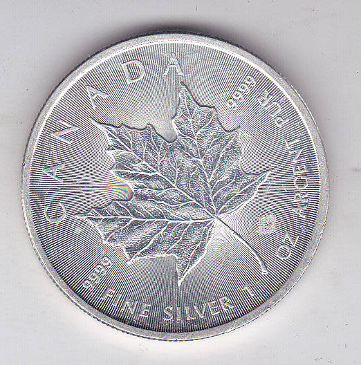 CANADA $5 ONE OUNCE SILVER 2016 .9999 AG XF