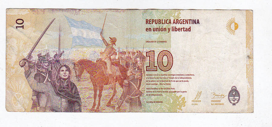 ARGENTINA 10 PESOS NEW SERIES