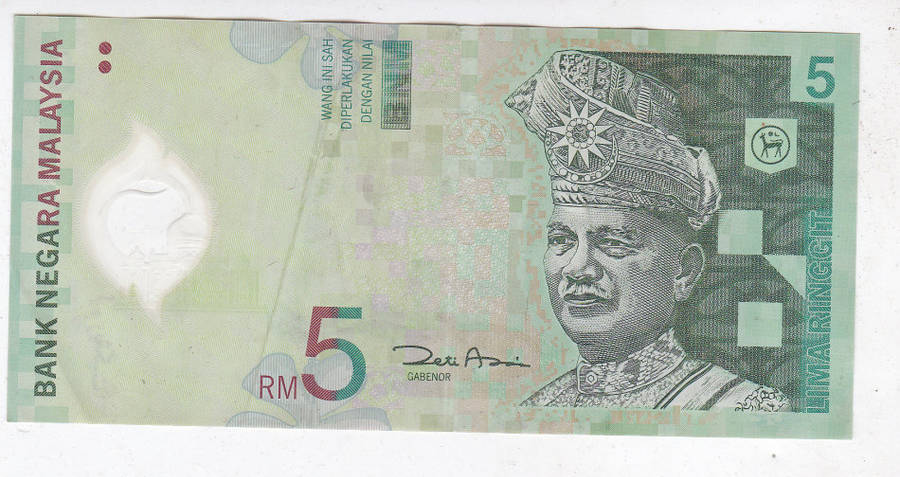 MALAYSIA 5 RINGGIT POLYMER-  - FV=R17