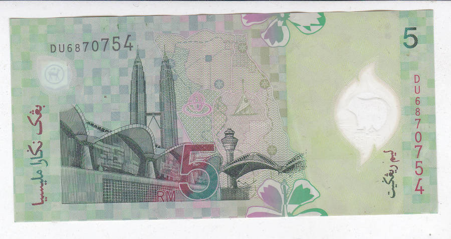 MALAYSIA 5 RINGGIT POLYMER-  - FV=R17