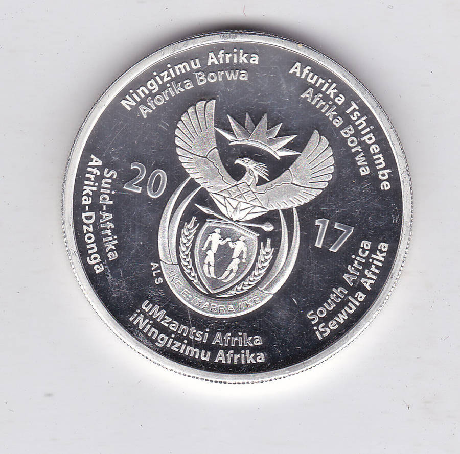 SOUTH AFRICA R50 OLIVER THAMBO 2017 1 OUNCE SILVER - IMPAIRED PROOF(SOME LIGHT HAIRLINE SCRATCHES)