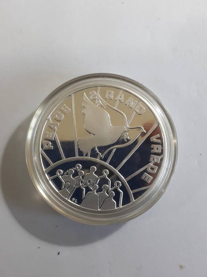 SOUTH AFRICA PROOF R2 PEACE 1 OUNCE 1993 - ENCAPSULATED