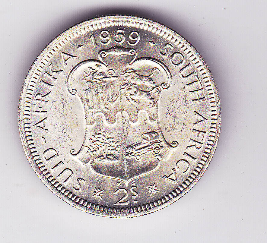 SOUTH AFRICA 2 SHILLINGS 1959 UNC