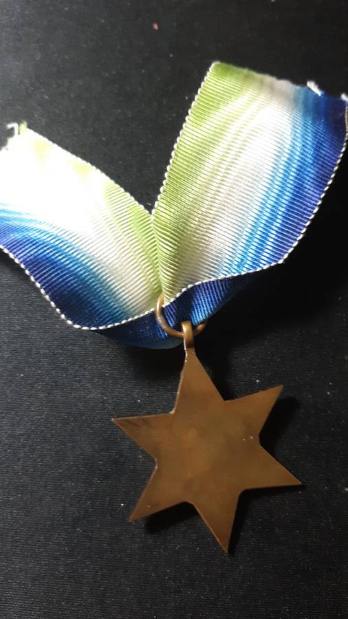 WWII ATLANTIC STAR FULL SIZE WITH RIBBON