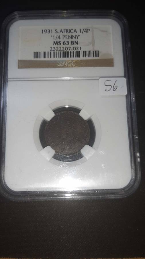 SOUTH AFRICA FARTHING 1931 "ZUID" MS63 BN NGC