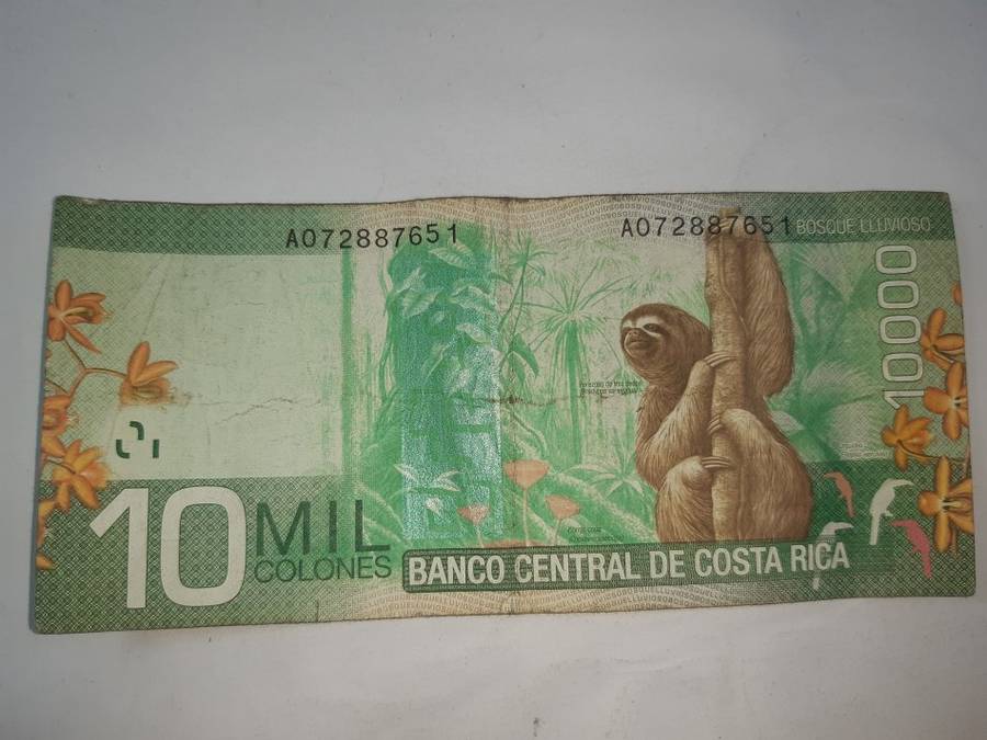 COSTA RICA 10 000 COLONES SLOTH - FV=R234